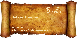 Bakos Lestár névjegykártya